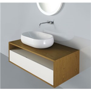 Il lavabo 60x40 cm Nuvola, coerente per un inserimento nei bagni di normali dimensioni e scenografico se scelto in versione multipla.