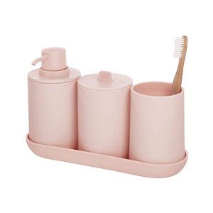 set accessori bagno rosa